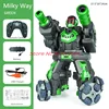 Simulated Spray Launching Water Bomb Remote Control Robot Toy 2.4G Lighting Music 360 ° Rotation Multiplayer Combat RC Robot Toy 5