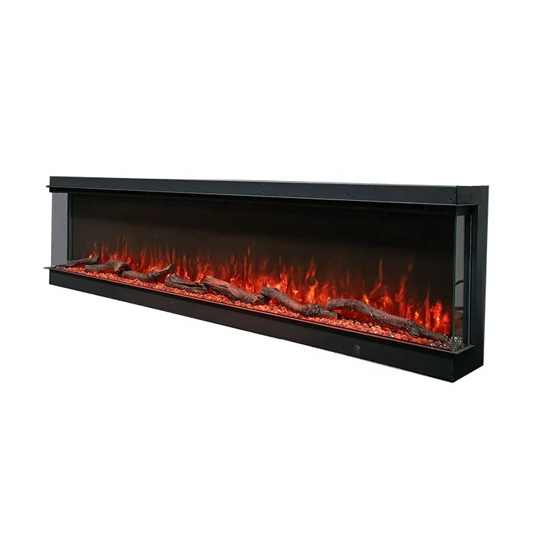 Description Picture 5 of itemNew Modern Built-in Electric Heater 120v 220v Fireplace 3D Wall LED Flame Heater Insert Electric 72 Inch Fireplace Linear