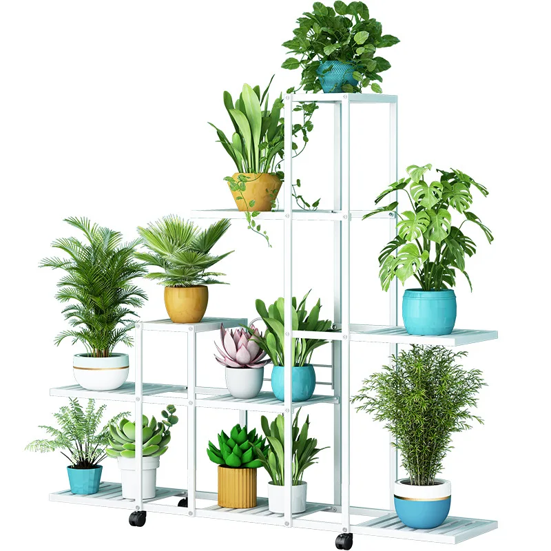 Plant Stand Multiple Plant Shelves Flower Stand For Pots For Living Room Iron Metal Outdoor Garden Display Shelf Holder Flower Rack