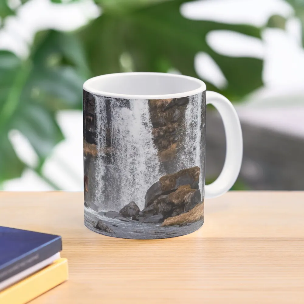 

Icelandic horses crossing a river in front of a stunning waterfall Coffee Mug Funny Cups Porcelain Mug