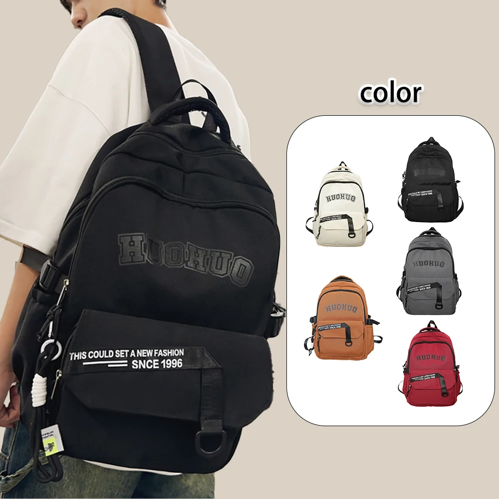 Casual Letter Print Nylon Backpack, Large Capacity Streetwear Daypack, Durable Bag for School & Daily Use 1