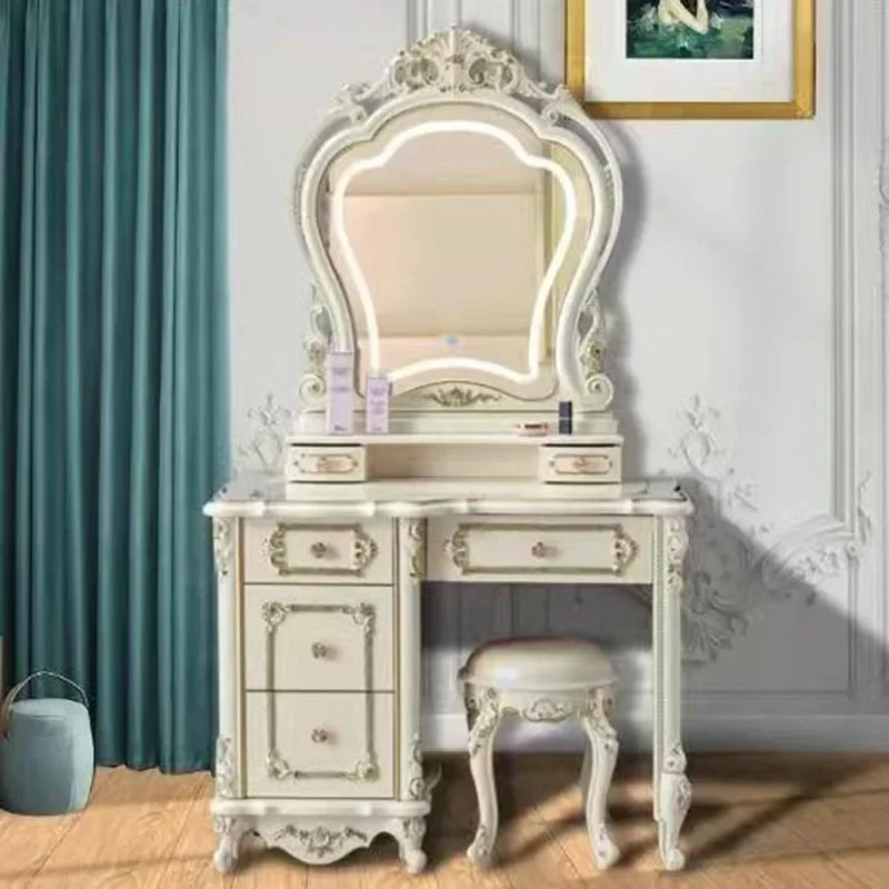 

Chest Drawers Dressing Tables Mirror Makeup Storage Corner Dressing Table Cabinet Vanity Cosmetic Luxury Bedroom Furniture