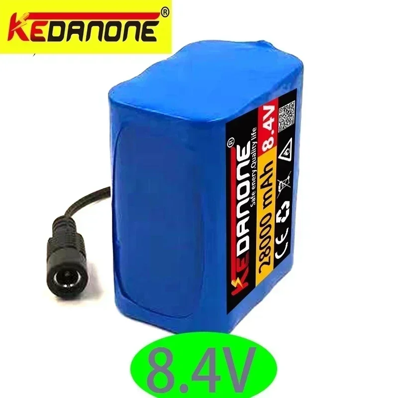 

New 8.4V 28000mAh 18650 Battery Pack 6 x 18650 lithium ion Rechargeable Battery Pack for Bike Bicycle Light Headlamp
