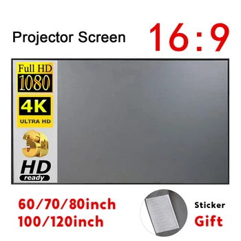 Portable Projector Screen Simple Curtain Anti-Light 60/70/80/100/120 Inches Projection Screens for Home Outdoor Office Projector 1