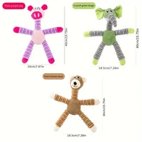 Plush Dog Toy Animals Shape Bite Resistant Squeaky Toys Corduroy Dog Toys for Small Large Dogs Puppy Pets Training Accessories 2