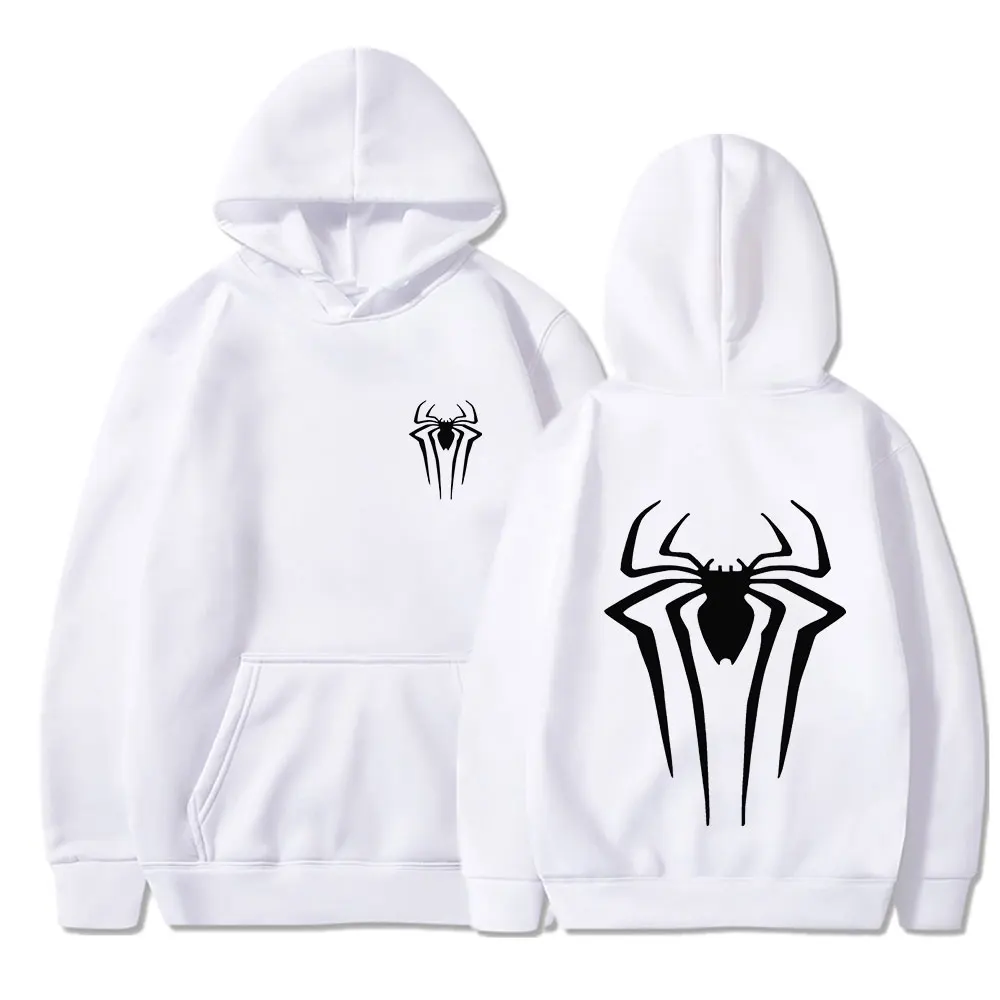 Mens Y2K Spider Print Hoodies Streetwear Loose Hip Hop Quirky Punk Hooded Sweatshirt Fashion Couple Men Women Sports Sweater