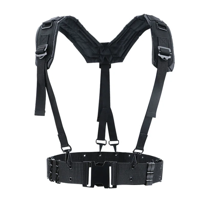 Tactical Military Outdoor Combat Belt with Shoulder Chest Strap