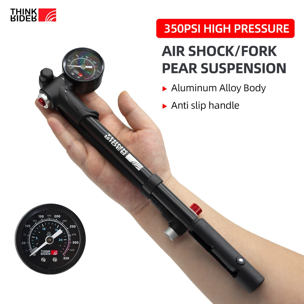 NEW ThinkRider Portable High-pressure 350psi Bike Air Pump with Gauge for Fork & Rear Suspension Shock Absorber Mountain Bicycle