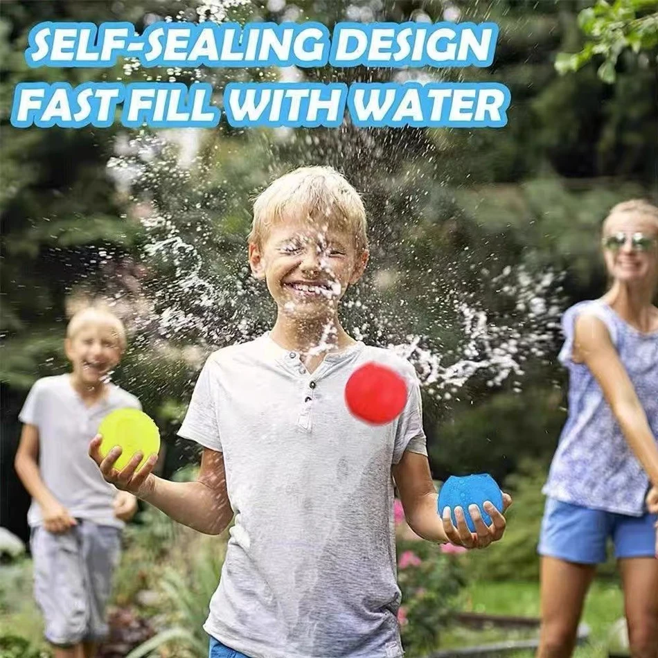 4-50pcs Reusable silicone magnetic water ball, quick water injection for outdoor fights in summer, with random colors