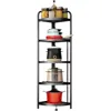 Corner Rack Foldable Corner Shelf Fan-Shaped Corner Storage Rack Steel Shelves 5