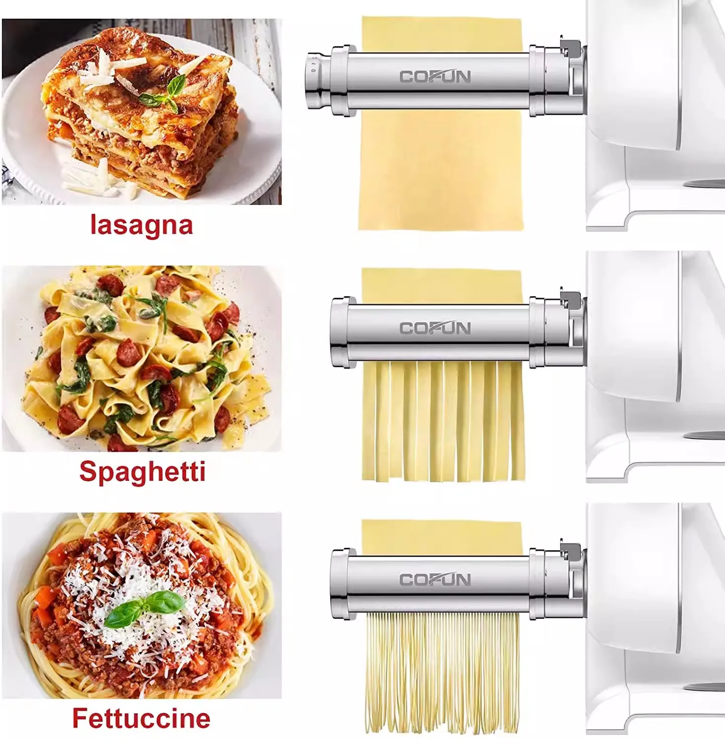 Pasta Attachment Fresh Pasta Slicer and Cutter Compatible for Bosch MUM4/5 and MUMV Series Chef Machine Roll Browse Lasagne Cutter for Slices