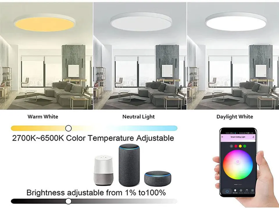 XIAOMI MIJIA Smart Ceiling Lamp 24W LED RGB Bathroom Ceiling