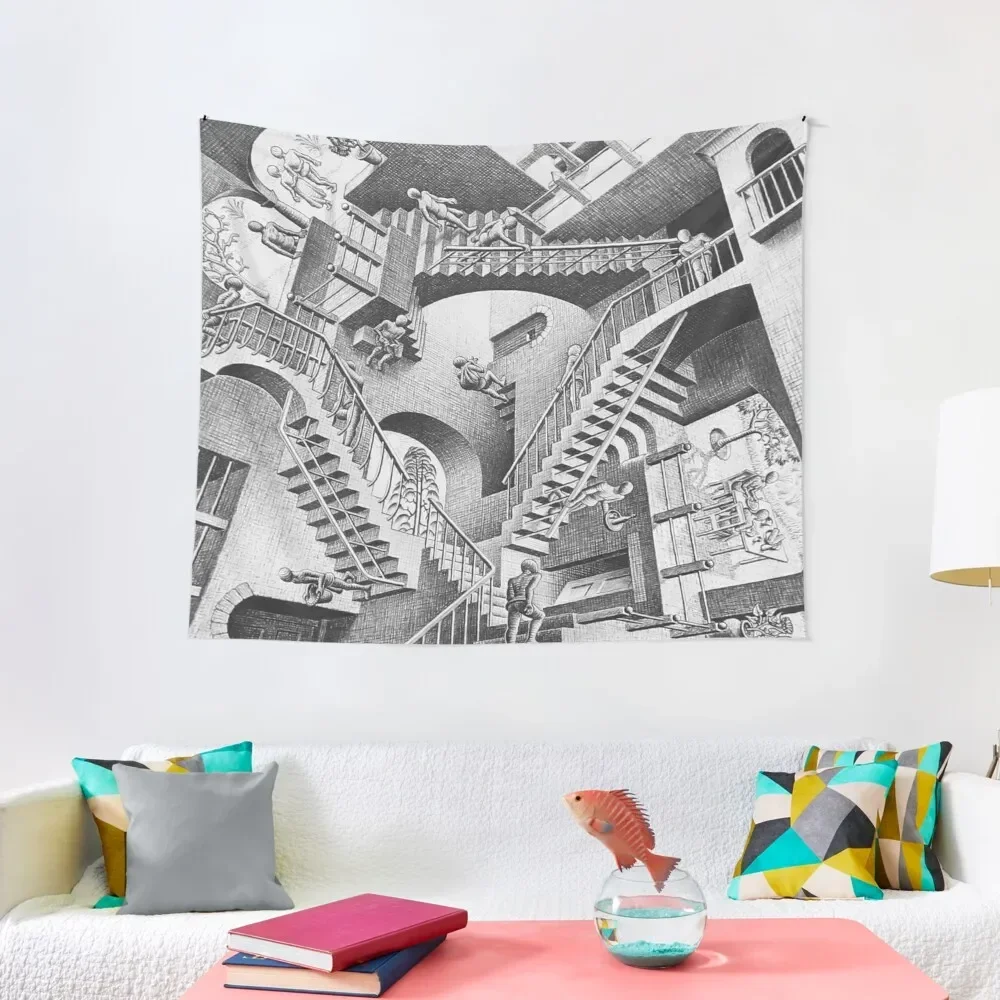 

M.C. Escher: Relativity Tapestry Room Decoration Aesthetic Aesthetic Home Decor Home Supplies Tapete For The Wall Tapestry