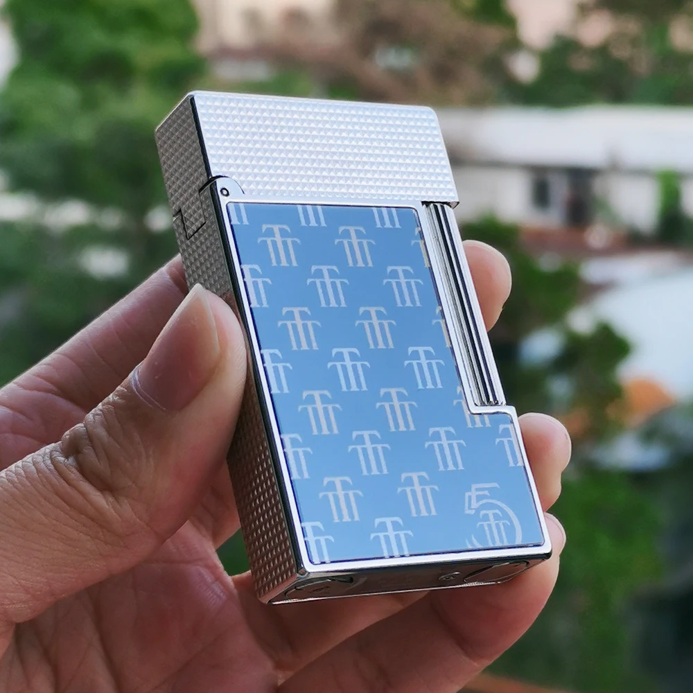NEW Brand Ligne2 Lighter Brass Monogram Pattern Refill Gas Smoking Tobacco Cigarette Accessories D X Trinidad 5