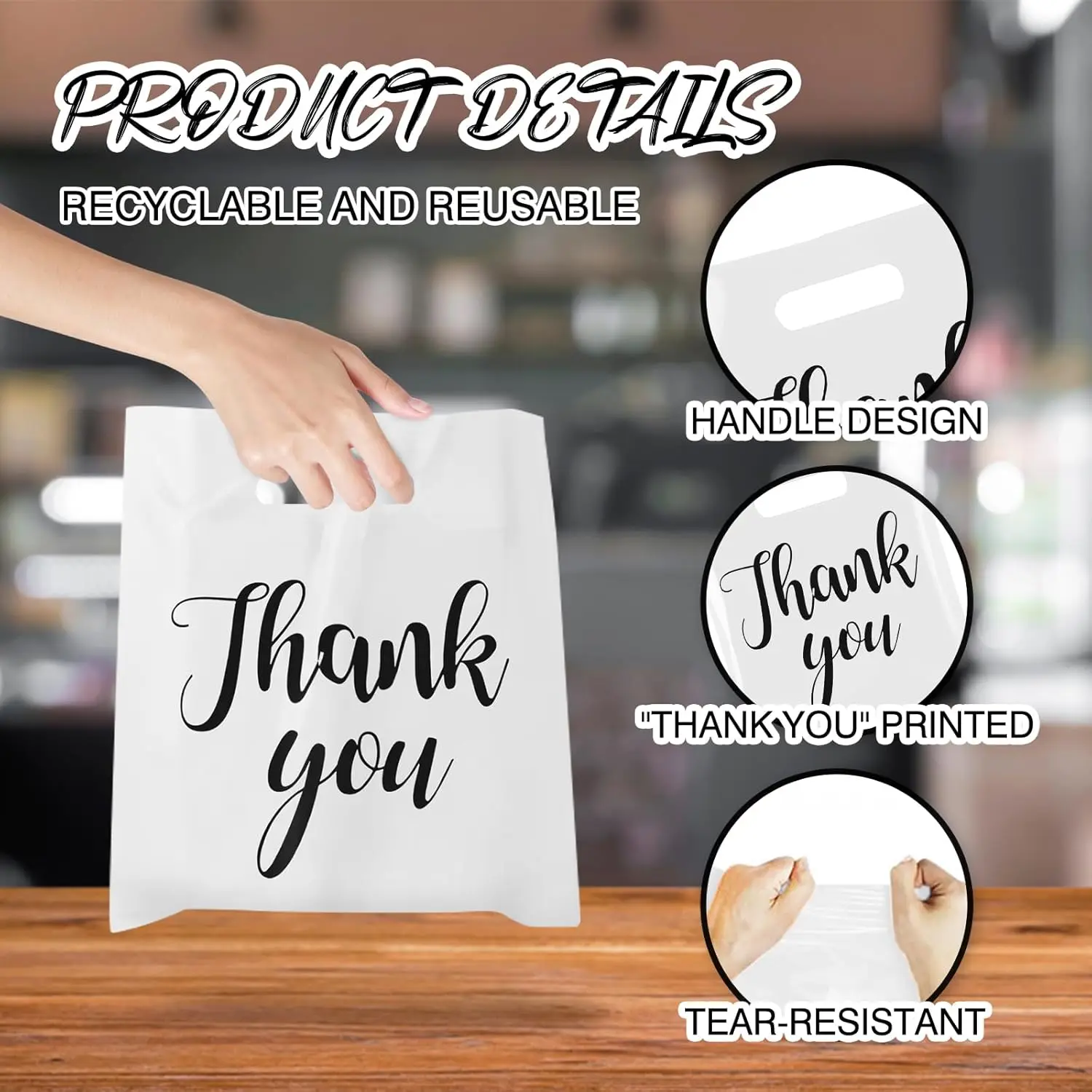 Poly Bags Premium Thank You Poly Bags Handles Retail Wedding Gift Favors For Boutique Business Candy Packaging