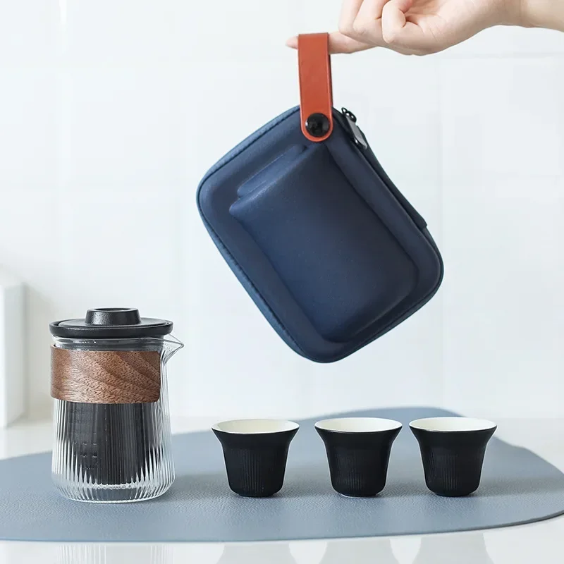 

Керамический чайный набор, портативный дорожный чайник с чехлами для путешествий