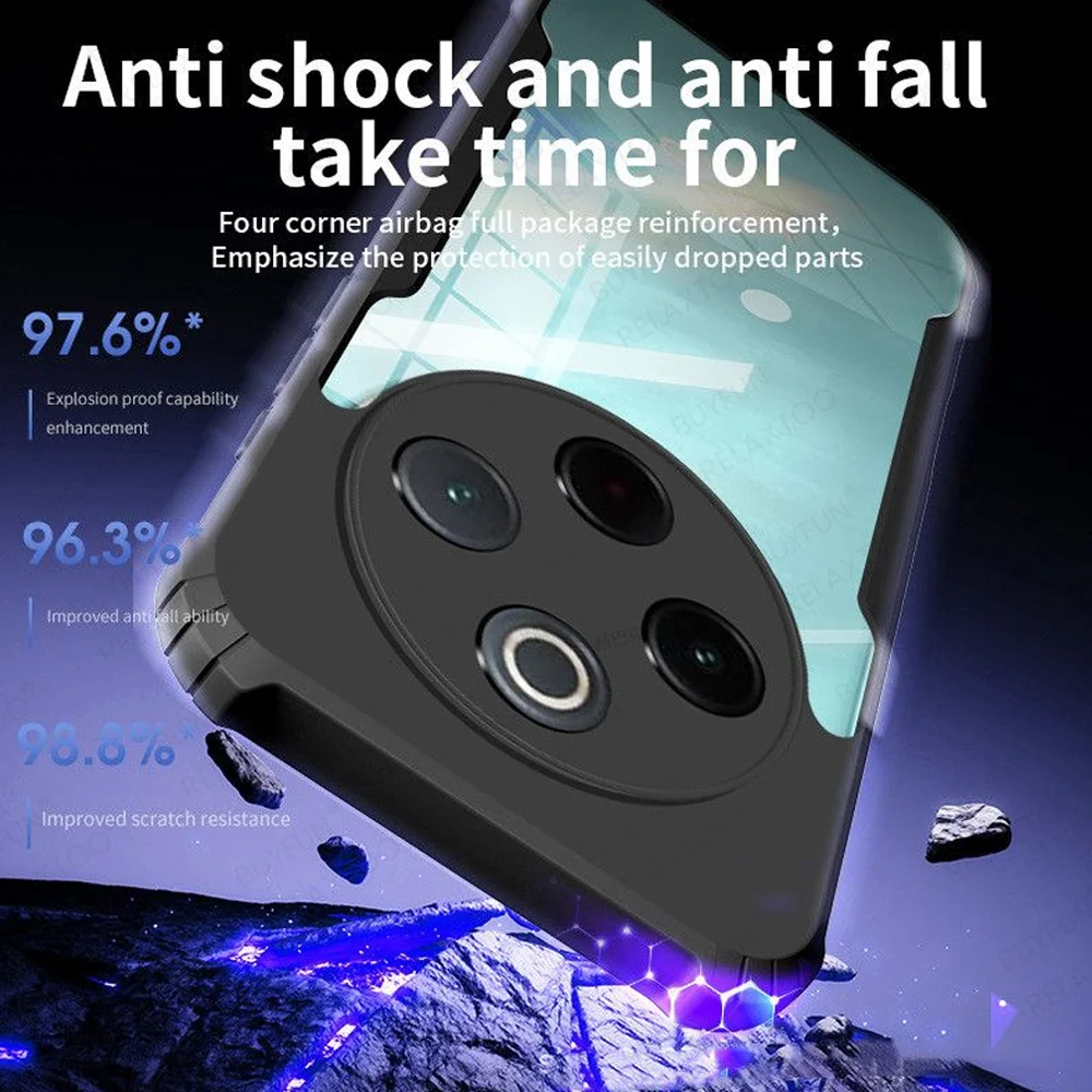 Clear Acrylic Shockproof Case for CMF Phone 2 Pro - Hybrid Rubber with Hard PC Back Cover