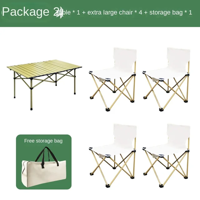 Outdoor Camping Equipment Portable Dining Table And Chair Set Aluminum