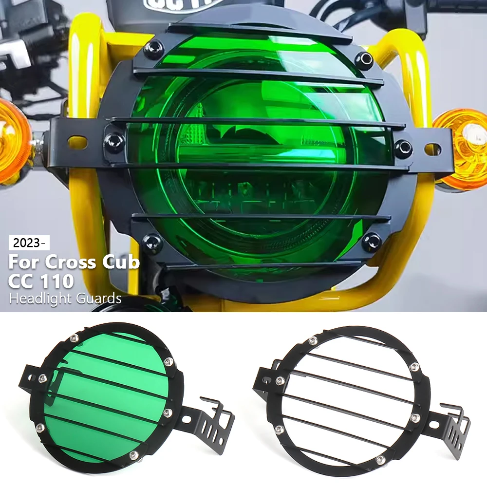 Moto Per Honda Cross Cub Cc 110 2023 2024 Cross Cub Cc110 Protezione Faro Protezione Copertura Griglia Di Protezione Piastre Verdi