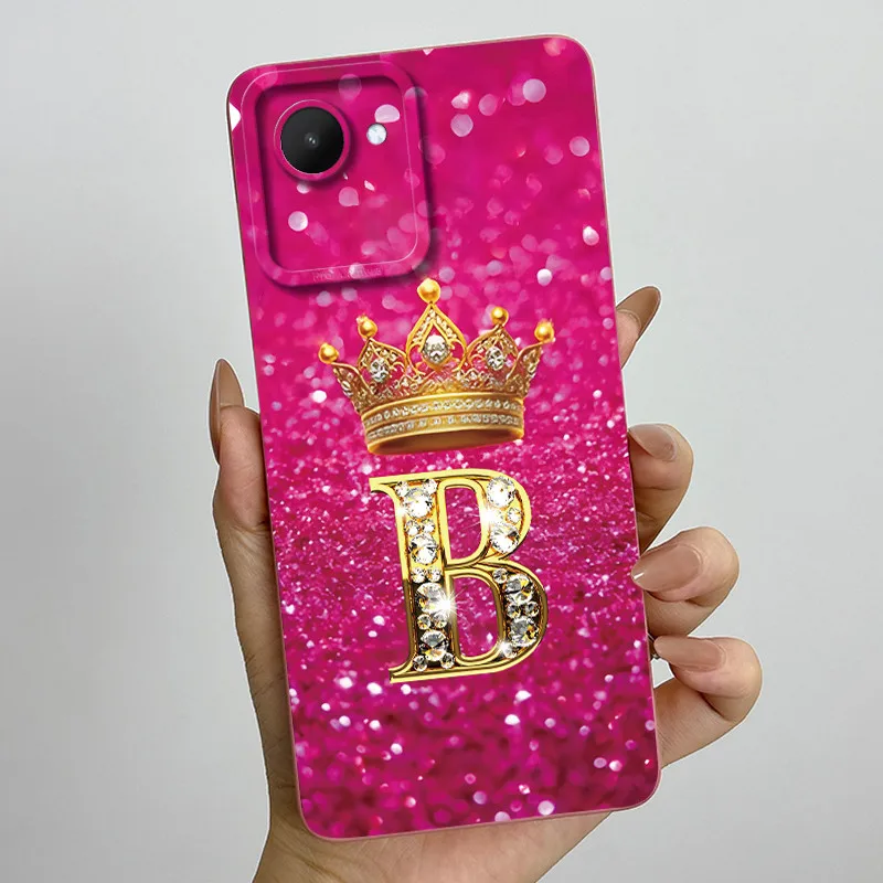 Crown Letters Soft Case with Camera Protection - Stylish Back Cover
