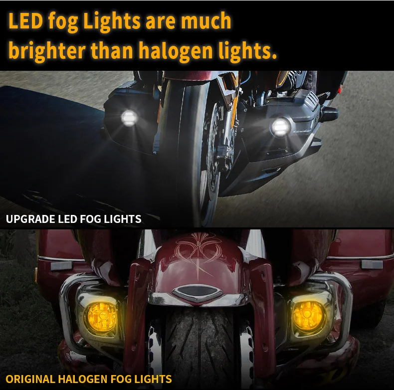 혼다 Goldwing1800 투어 DCT GL 1800 오토바이 LED 안개등 부착 키트 골드 윙 1800 2018+ 보조 램프 스포트라이트