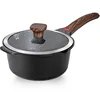 Nonstick Stockpot With Lid 4 Quart,Saucepan with Stay Cool Handle,Deep Kitchen Cooking Pot Induction Stock Pots, Dishwasher Safe 1