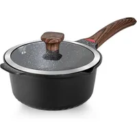Nonstick Stockpot With Lid 4 Quart,Saucepan with Stay Cool Handle,Deep Kitchen Cooking Pot Induction Stock Pots, Dishwasher Safe 1