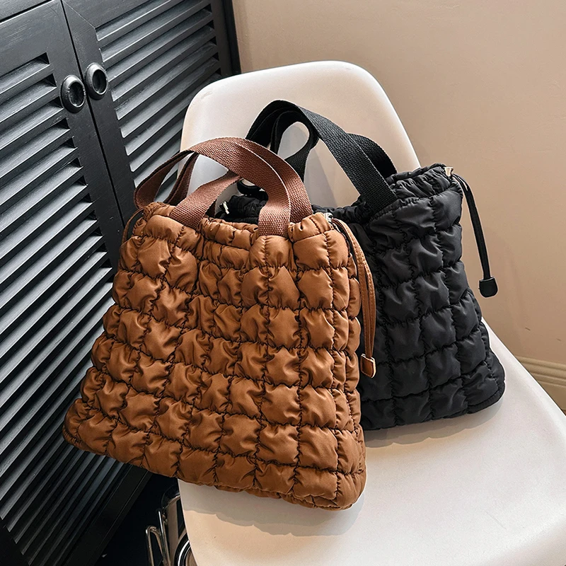 

Вместительная сумка на плечо, дизайнерская модная нейлоновая сумка-шоппер с буффами, 11 цветов, портативная брендовая Сумка-тоут с верхней ручкой