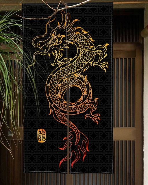 Japanische Art Tür Vorhang Panel traditionelle chinesische Drachen