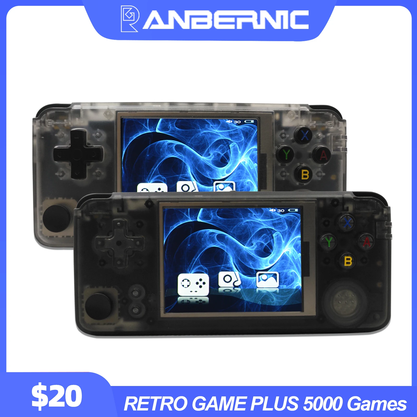

ANBERNIC Retro Game Plus Console 3.0 IPS Screen Video Music Tony2.2 System Dual 528MHz Portable RGP Handheld Player 5000 Games