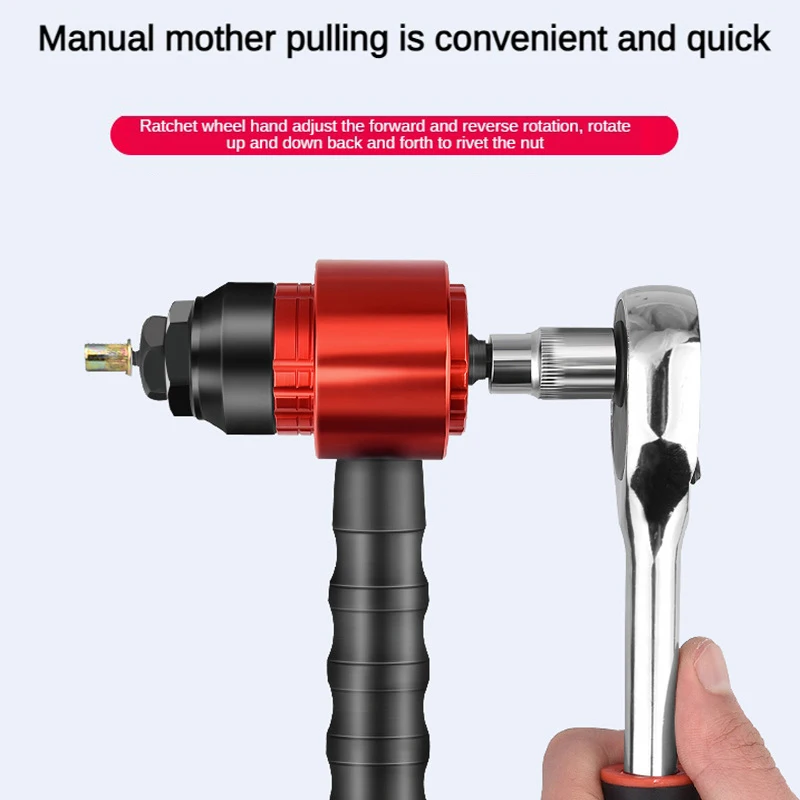 M3-M8 Rivet Nut Gun Riveting Cordless Rivet Drill Electric Adapter Insert Nut Tools Can Be Used In Manual And Electric Mode