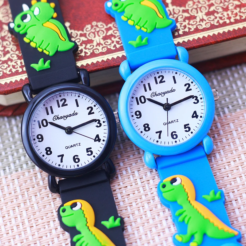 Chaoyada New Style Children Boys Man Girls Fashion Dinosaur Strap Watches Students Kids Colorful Dial Digital Casual Sport Watch 3