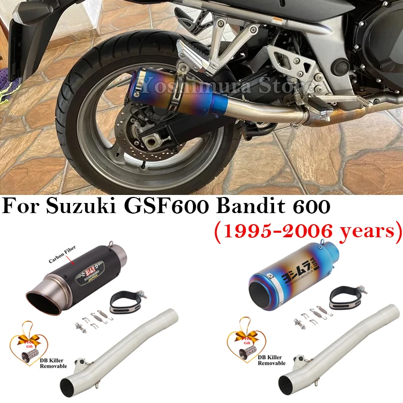 

Slip On For Suzuki GSF600 Bandit 600 1995 - 2006 Motorcycle Exhaust Escape Systems Carbon Fiber Mid Link Pipe Muffler DB Killer