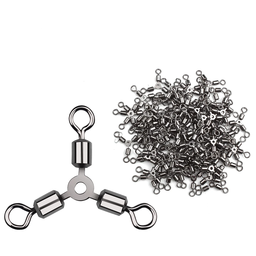 10 to 20pcs Fishing Three Way Rolling Swivels Fishing Connector For Fishhook Tackle Accessories Tools fishing accessories fishing tackle fishing tool fishing swivels
