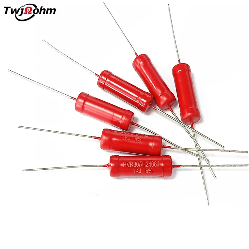 1PCS HVR40A2408 Metal Glass Glazed High Voltage Resistors 5W1G 2GJ 5GJ10G 1.2GMJ 30KGJ100G Ohmic Thick Film Non Inductive Resist
