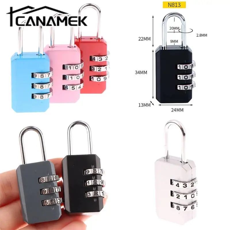 

3 Digit Combination Code Number Padlock For Dormitory Door Gym Luggage Zipper Bag Backpack Suitcase Drawer Durable Locks