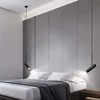 Nordic Modern Concise Pendant Light Black Chandelier for Bedroom Bedside Reading Bar Coffee Decor Hanging Lamp Adjustable Angle 2