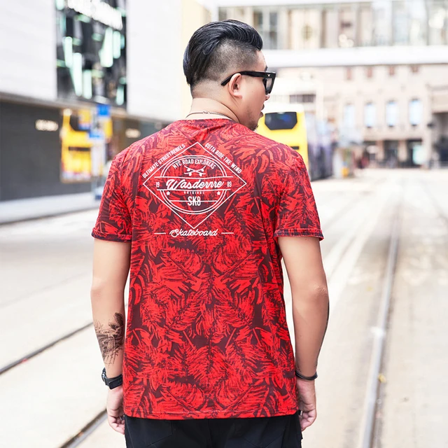 GXXH New Plus Size Big XXXL XXXXL 5XL 6XL Men's Fashion Red T-shirt Fat Guy Printed Short-sleeved Tshirts Casual Men Tee Shirt AliExpress