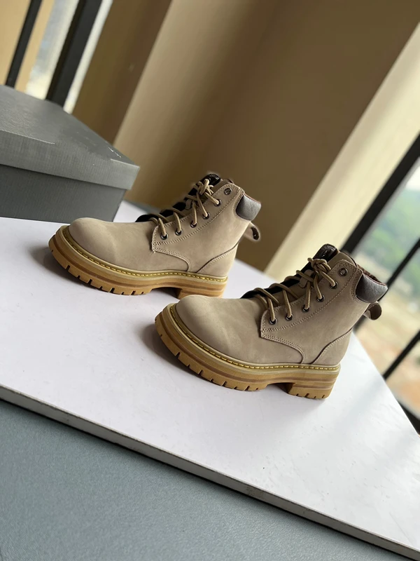 Dave&Di Fashion Girls' Genuine Leather Motorcycle Boots  Thick Sole Casual Retro Autumn/Winter Short Boots Women