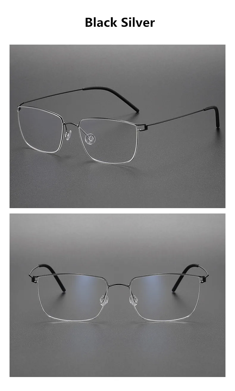 Dänemark Marke schrauben lose Brille Rahmen Männer Frauen quadratische Titan Rand Brillen ultraleichte dünne Brillen Brillen keine Schraube Gafas – Detail 16