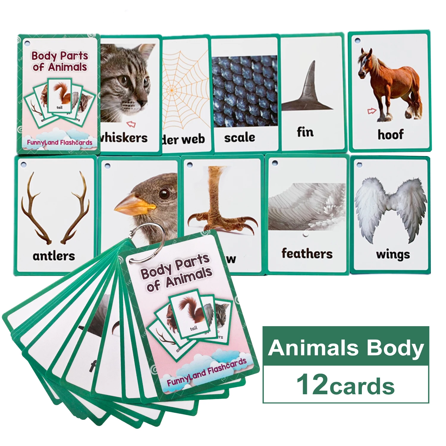 26 Categories Kids Cards Fruits Animal Learn English Word FlashCards Children Homeschool Supplies Educational Toys Montessori 5