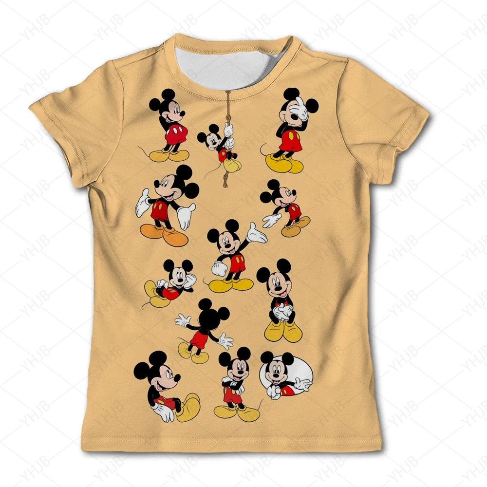 

New Summer Minnie Children T-shirt Kawaii Disney T Shirt Mickey Mouse Anime Cartoons Casual Vintage Clothes Kid Girl Boy Top Tee