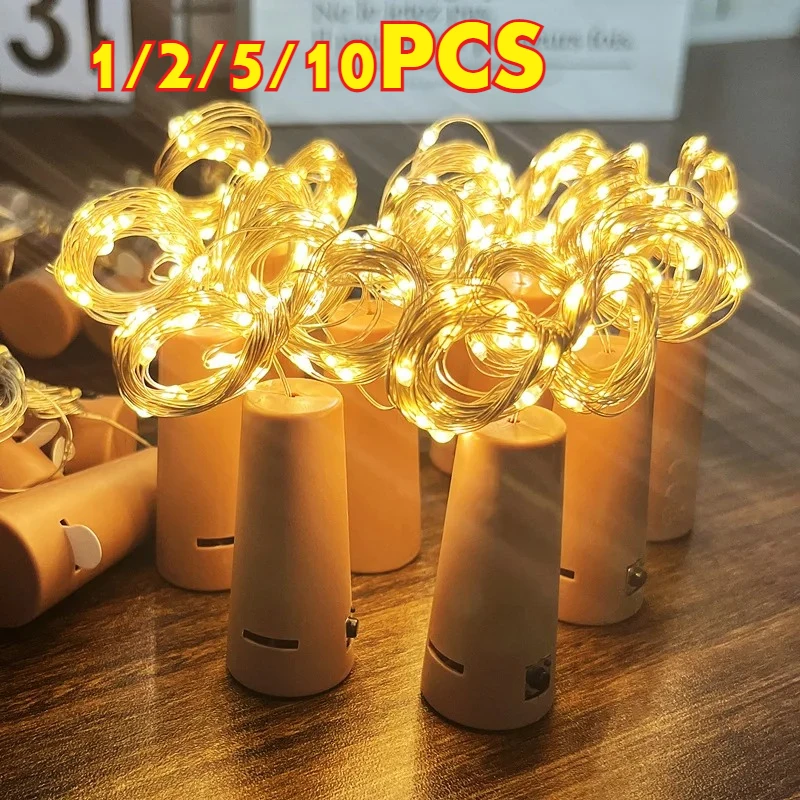 1/2/5/10 PCS Wein Flasche Stopper Fee Licht String Batterie-powered Garten Party Girlande lichter Weihnachten Dekoration String Lampe