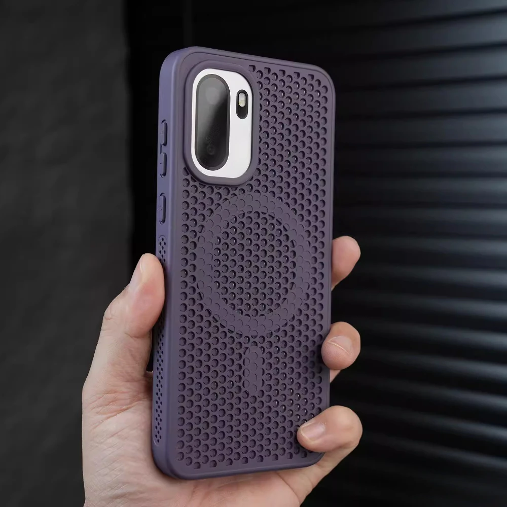 Enhanced Cooling Honeycomb Mesh Magnetic Shockproof Protective Cover Case in Hard PC+TPU