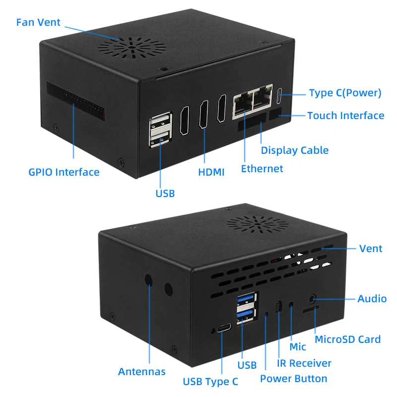 Caixa de Metal Laranja pi Plus Ventilador de Refrigeração 4040 Dissipador de Calor de Alumínio Antena Wifi6 bt Opi Plus gb gb 16 gb - Imagem 4