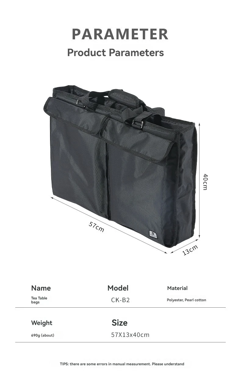 CK-B2 Teetisch-Tasche Camping IGT Zwei-Einheiten-Faltbare Tischtasche Einheitstasche Aufbewahrungstasche Stoßfeste Verstärkte Tischtasche – Detail 2