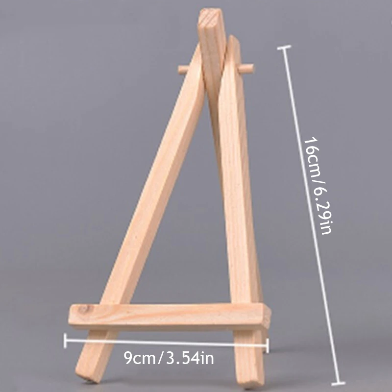 Natural Wood Tripod Desktop Painting Shelf Storage Holder Rack Mini Easel Frame Display Holder Children Painting Craft Holder 3