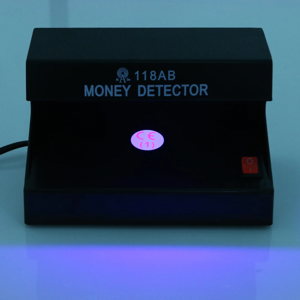 UV light practical counterfeit bill currency fake money detector checker EU plug black color 183x82x90 mm forged money tester money detector pen