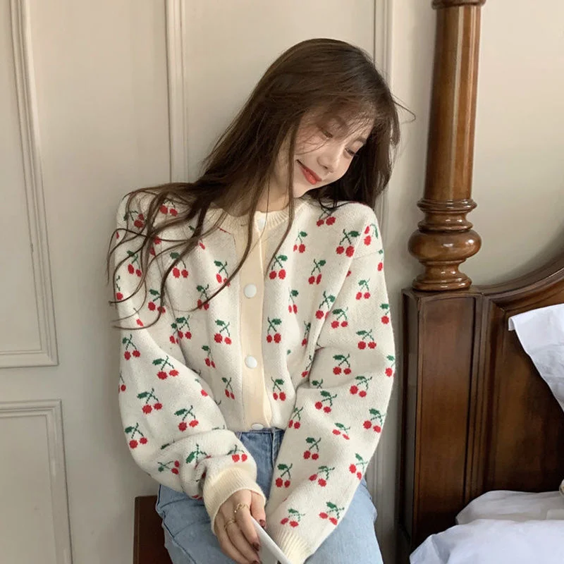 

Deeptown Vintage Sweater Women Japanese Harajuku Fashion Knit Female Cardigan Korean Style Preppy Knitwear Aesthetic Pullover