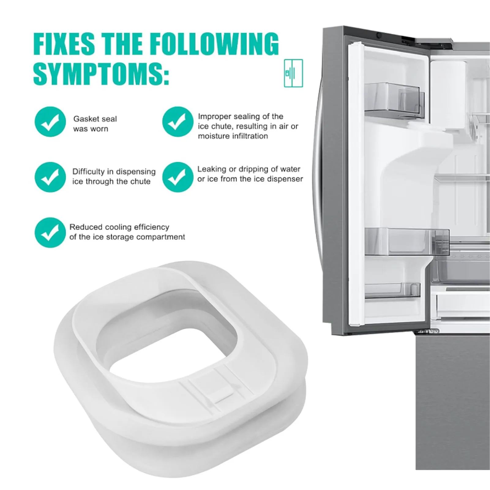 Refrigerator Dispenser Ice Chute Cap and Gasket Assembly DA97-12594A Fridge Dispenser Ice Bucket Gasket Seal